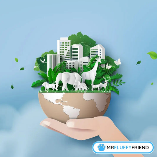 Illustration artistique montrant le lien entre la faune et la vie urbaine pour la Journée mondiale des animaux 2025