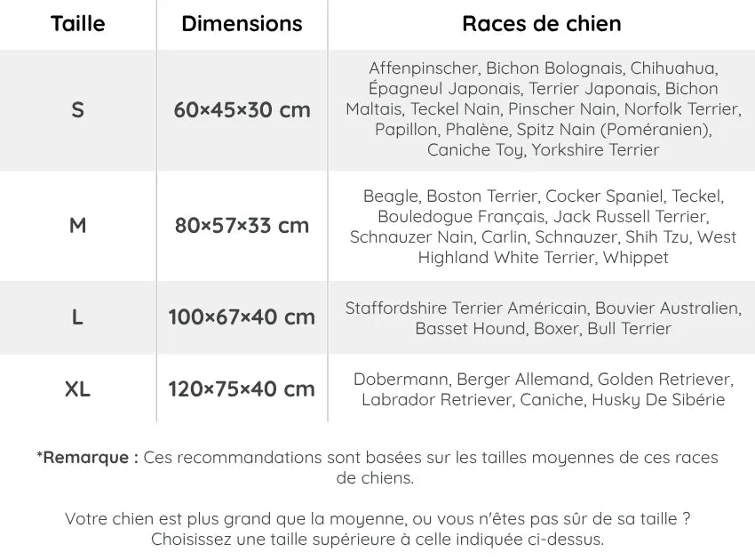 Guide des tailles