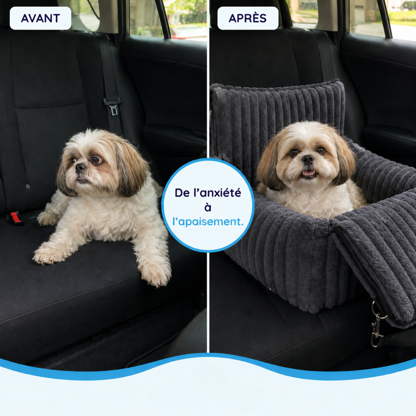 MrFluffyFriend® - Siège Auto Douillet & Sécurisé pour Chien