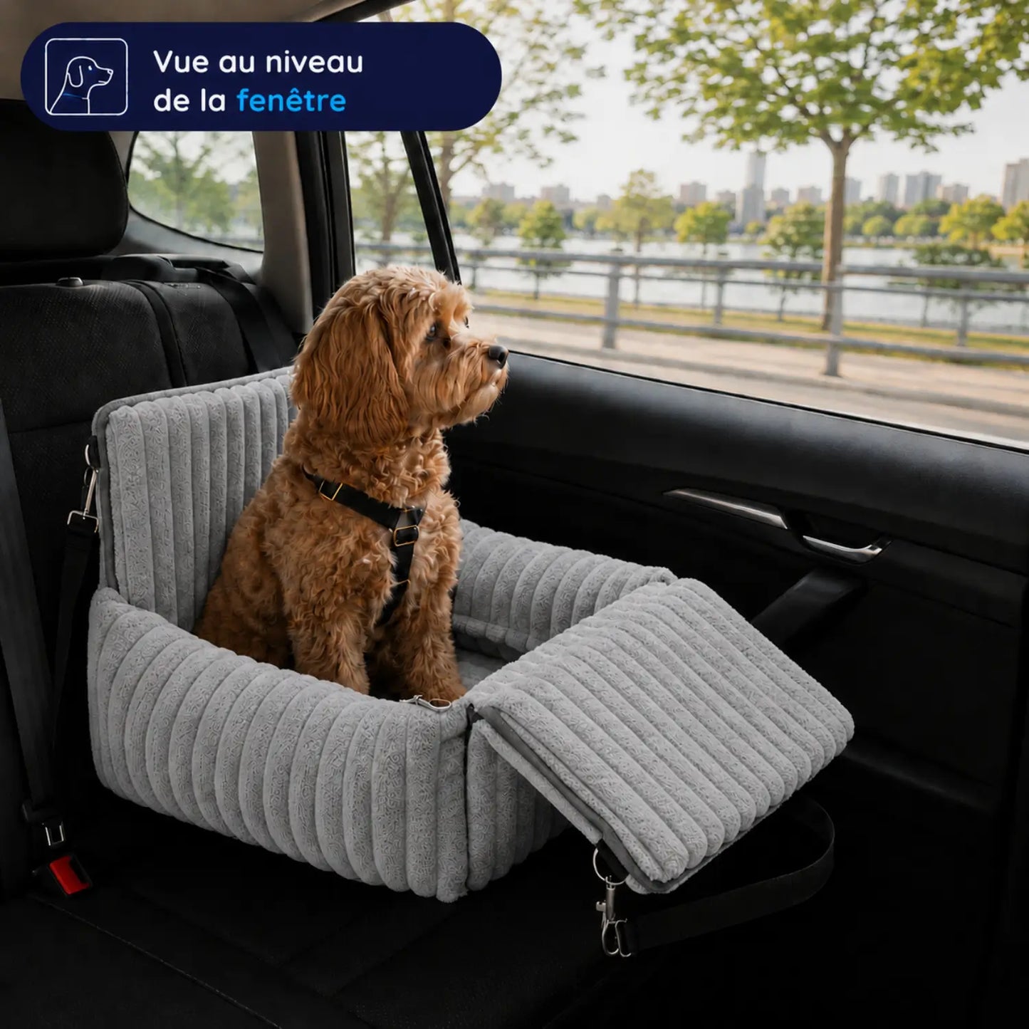 MrFluffyFriend® - Siège Auto Douillet & Sécurisé pour Chien